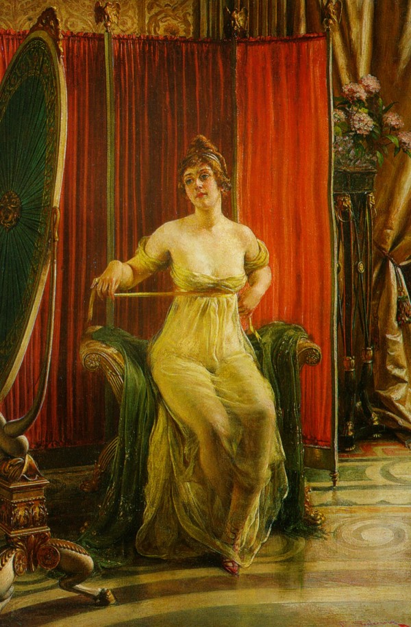 A woman in an armchair by Frederic Soulacroix